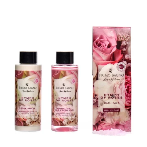 ROSES ΛΟΣΙΟΝ ΣΩΜΑΤΟΣ 100ML, ΑΦΡΟΛΟΥΤΡΟ 100ML, ΑΛΑΤΑ ΜΠΑΝΙΟΥ 100GR & ΣΦΟΥΓΓΑΡΙ