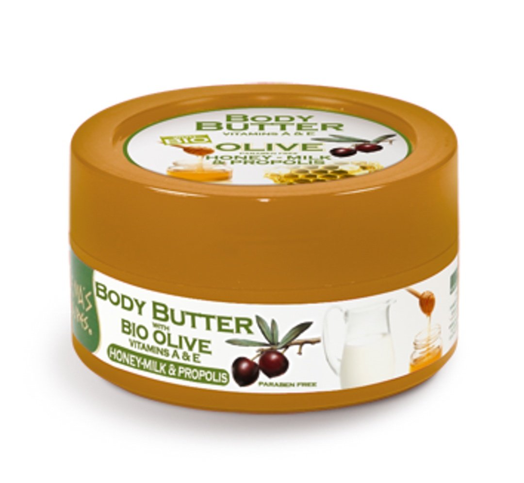 Παχύρευστη κρέμα σώματος με βιολογικό λάδι, εκχύλισμα φύλλων ελιάς, μέλι, γάλα και πρόπολη 200ml