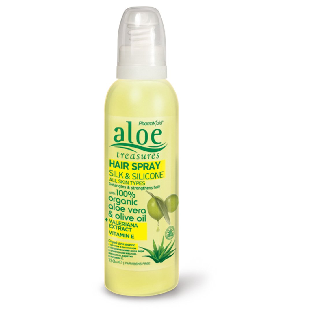 Σιλικονούχο σπρέι μαλλιών με aloe vera 150ml